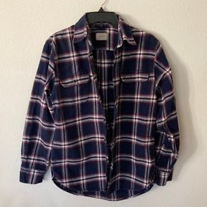 JACHS buttoned down shirt with blue white & red checks. Size Medium 100% cotton